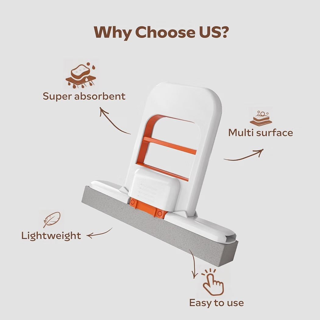 Mini Foldable Desktop Moo For Kitchen - Self‑Squeeze Sponge Mop for Wet & Dry Use – Portable Cleaning Tool – Kitchen, Bathroom, Glass, Living Room