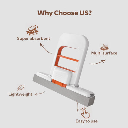 Mini Foldable Desktop Moo For Kitchen - Self‑Squeeze Sponge Mop for Wet & Dry Use – Portable Cleaning Tool – Kitchen, Bathroom, Glass, Living Room
