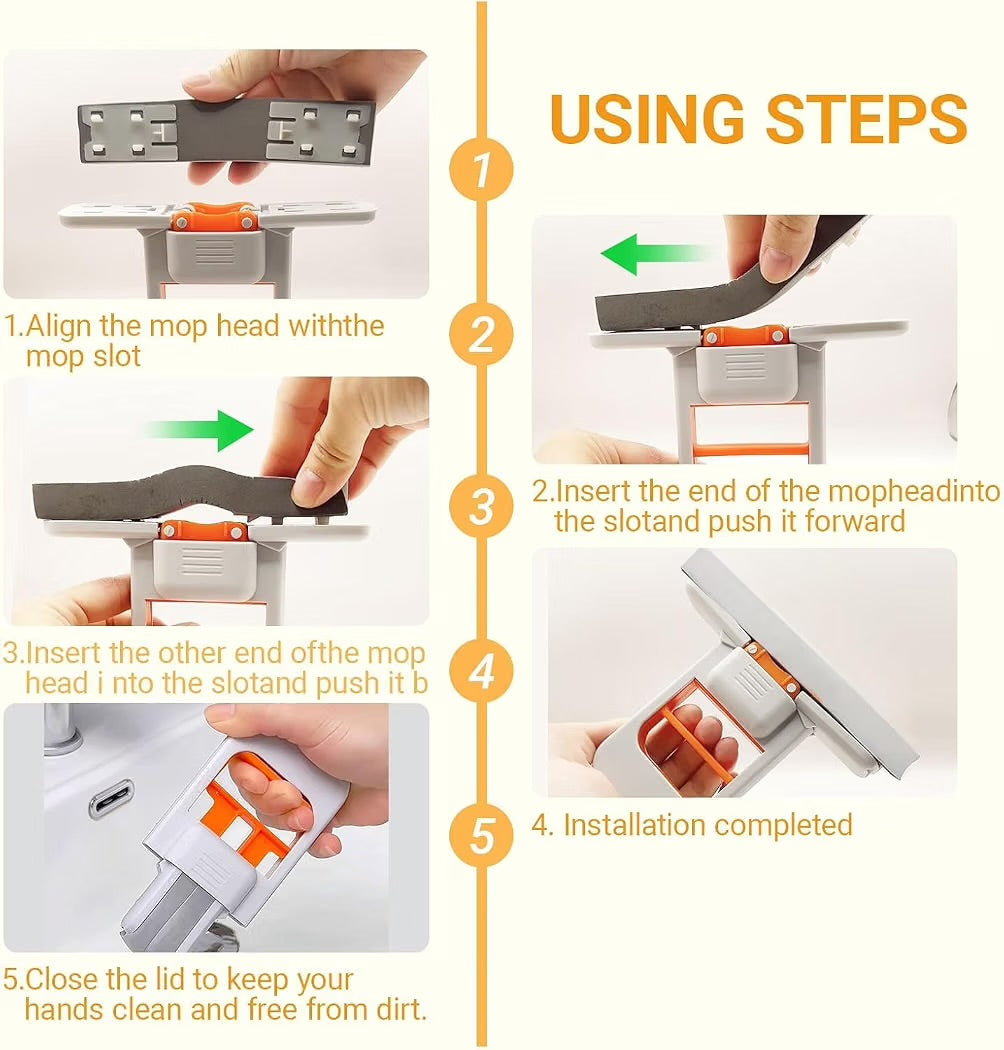 Mini Foldable Desktop Moo For Kitchen - Self‑Squeeze Sponge Mop for Wet & Dry Use – Portable Cleaning Tool – Kitchen, Bathroom, Glass, Living Room