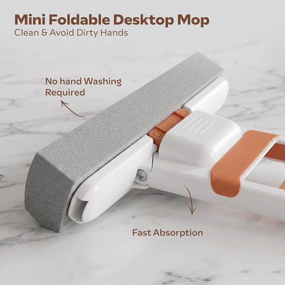 Mini Foldable Desktop Moo For Kitchen - Self‑Squeeze Sponge Mop for Wet & Dry Use – Portable Cleaning Tool – Kitchen, Bathroom, Glass, Living Room